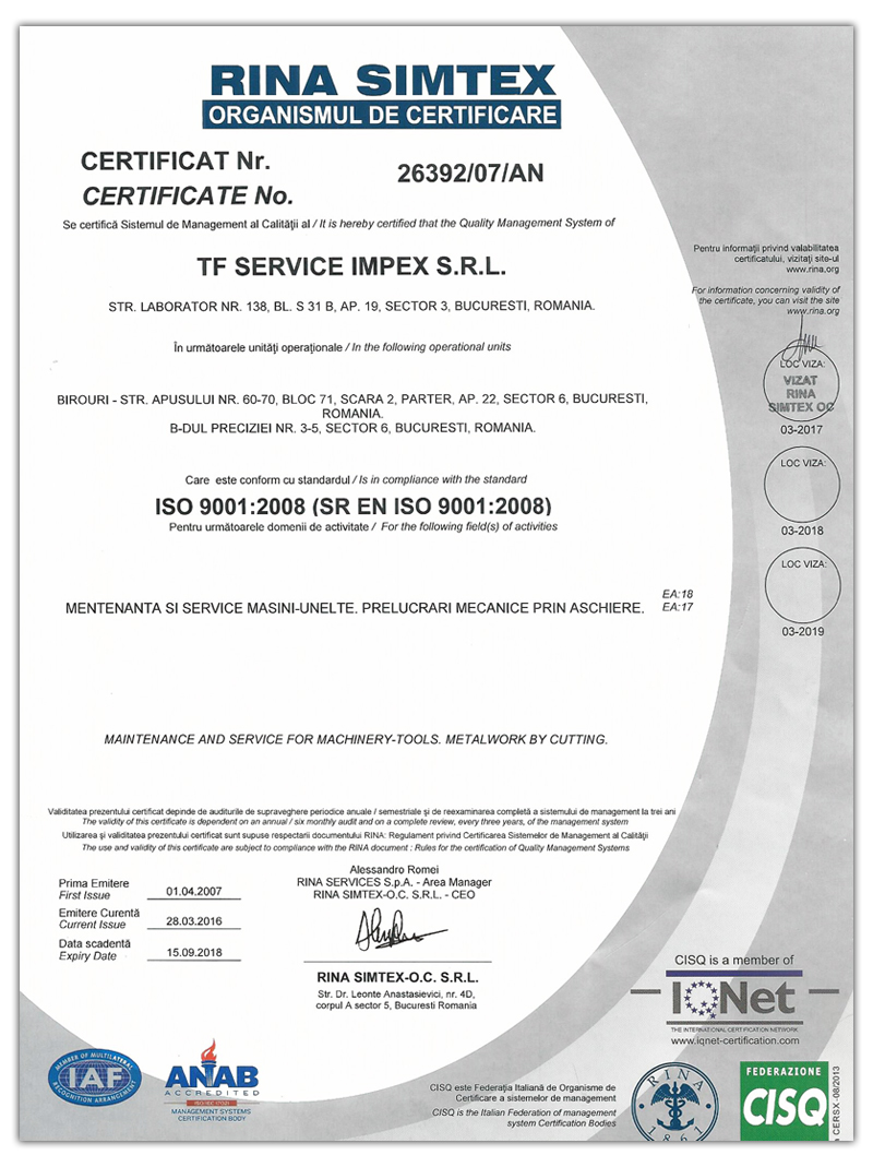 ISO 9001: 2008 certified